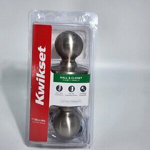 Kwikset Round Traditional Tylo Hall and Closet Passage Door Knob Satin Nickel